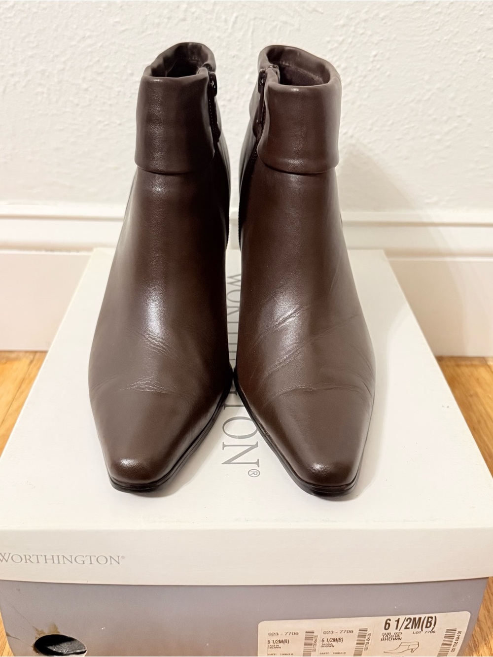 Worthington Tasha Brown Ankle Boots Brown Heeled Ankle Boots US 6.5 M